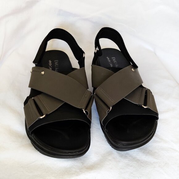 EMU Australia Lyrebird 2.0 Flat Utility Sandal in Olive Green & Black 6 37 EUC - Picture 3 of 6